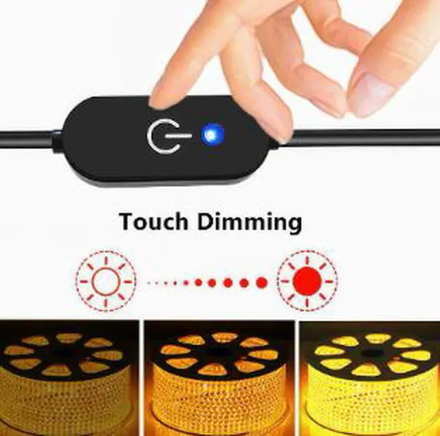 Alt view image 4 of 4 - USB-C Touch Dimmer Switch Controller with Blue LED Indicator, Memory Function, No Flicker LED Light Strip Controller, 3A Type-C Switch