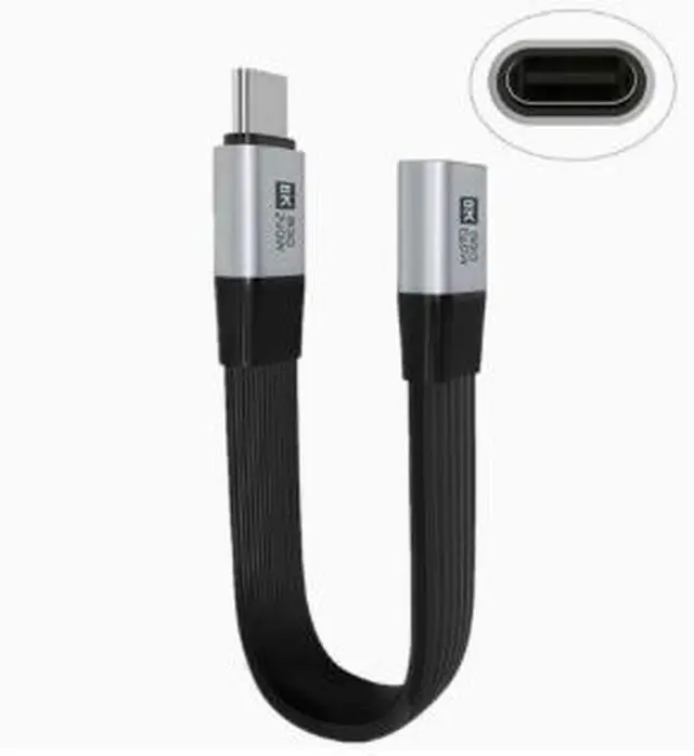 Main image of USB4 Type-C Extension Cable 80Gbps, 240W PD Fast Charging, 8K@60Hz Video Output, Thunderbolt 3/4 Compatible Right Angle USB-C Extension Cord