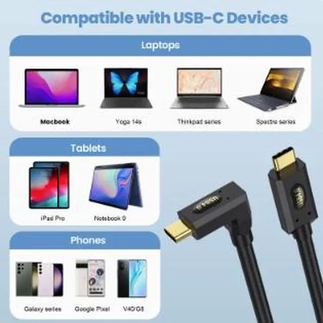 Alt view image 3 of 4 - 0.3M USB4 Type-C Cable 40Gbps, 240W PD Fast Charging Cable, 8K@60Hz Video Output, Thunderbolt 3/4 Compatible for iPhone 15 Pro, Laptop, Dock, SSD