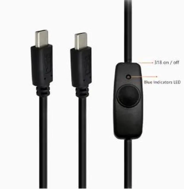 Alt view image 2 of 4 - 1.2M USB Type-C Power Extension Cable with LED On/Off Switch, 2A Charging Cable for LED Light, Tablet, Phone and USB-C Devices