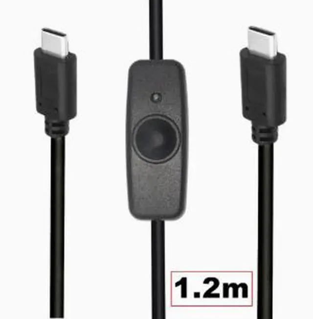 Alt view image 4 of 4 - 1.2M USB Type-C Power Extension Cable with LED On/Off Switch, 2A Charging Cable for LED Light, Tablet, Phone and USB-C Devices