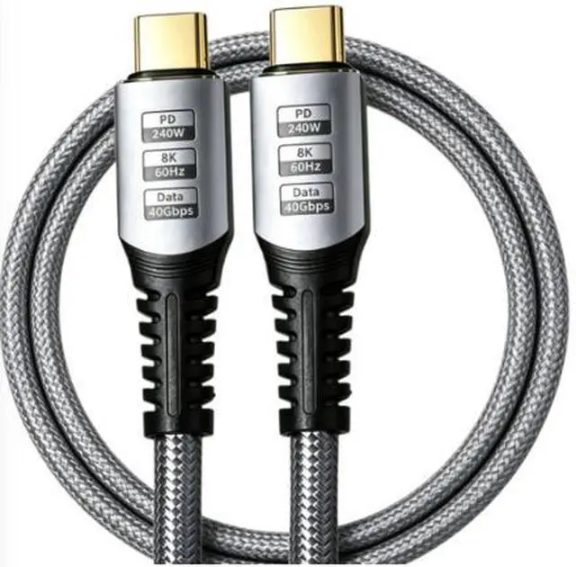 Main image of 1.5M USB4 Type-C to Type-C Cable 240W PD Fast Charging, 40Gbps Data Transfer, 8K@60Hz Video, Thunderbolt 3/4 Compatible Braided Cable