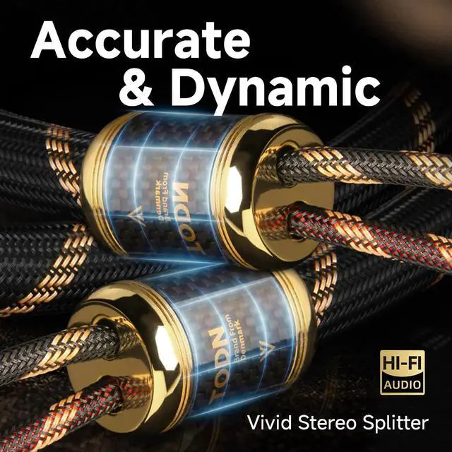 Alt view image 4 of 7 - 4.9ft 99.9999% OCC Speaker Cable with Banana Plugs and Spade Plugs | Aluminum Foil Shielding, 24K Gold-Plated Plugs, Pure Copper Shells, Nylon Braided, for Speakers Home Theater Amplifier Stereo