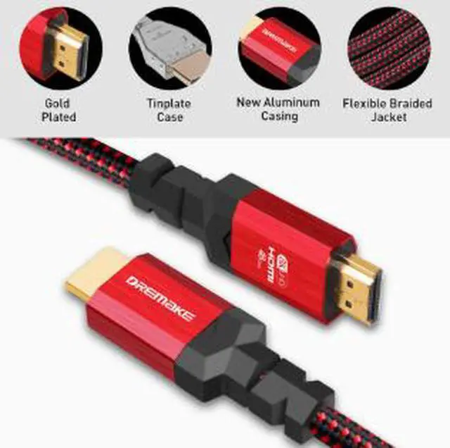Alt view image 4 of 5 - 3m HDMI 2.1 Cable 8K@60Hz 4K@120Hz 2K@240Hz Ultra High Speed HDMI Cable for TV Monitor PC Gaming
