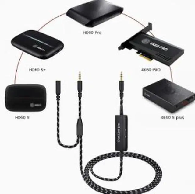 Alt view image 3 of 4 - HD60S Chat Link Pro Cable, Audio Capture Cable with Inline Isolator, Noise Reduction Cable for Elgato HD60 X HD60S Streaming