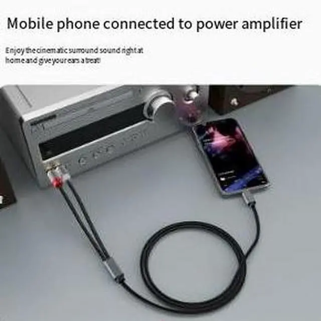 Alt view image 2 of 3 - 3M 3.5mm AUX to Dual RCA Audio Cable, Stereo Adapter Cable for Phone, PC, TV, Amplifier, Speaker, Receiver and Home Audio System