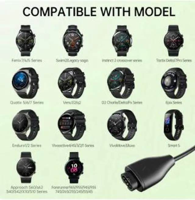 Alt view image 4 of 5 - USB C Charging Cable for Garmin Fenix 7/6/5 Series, 1M Type-C Smart Watch Charger Cord Compatible with Forerunner, Vivoactive, Venu, Instinct and More