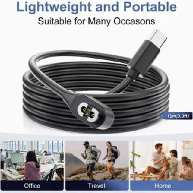 Alt view image 2 of 4 - 1M Magnetic Charging Cable for SHOKZ OpenSwim Pro S710 Bone Conduction Headphones, 4-Pin USB Power Charger Cord Replacement