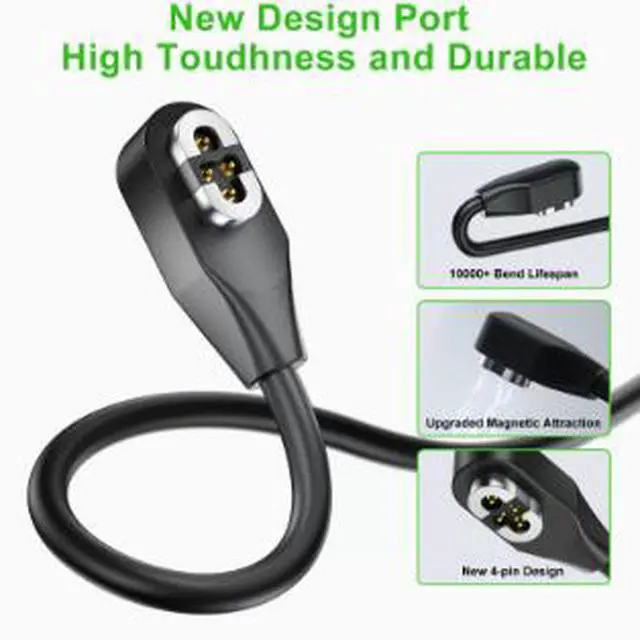 Alt view image 4 of 4 - 1M Magnetic Charging Cable for SHOKZ OpenSwim Pro S710 Bone Conduction Headphones, 4-Pin USB Power Charger Cord Replacement