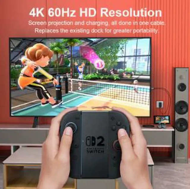 Alt view image 3 of 4 - 2M USB Type-C to HDMI Cable, 4K@60Hz Video Adapter Cable for Laptop, Tablet, Smartphone and Nintendo Switch 2, Aluminum Alloy Shell
