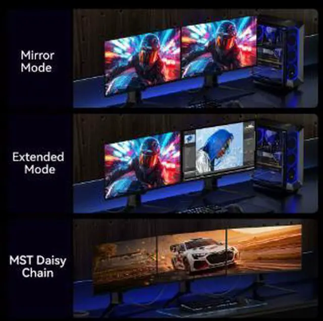 Alt view image 2 of 3 - 2.0M VESA Certified DisplayPort 2.1 Cable, 80Gbps Ultra High Speed DP Male to Male Cable, 16K@60Hz Support, 8K@60Hz, 4K@240Hz Gaming Monitor Cable
