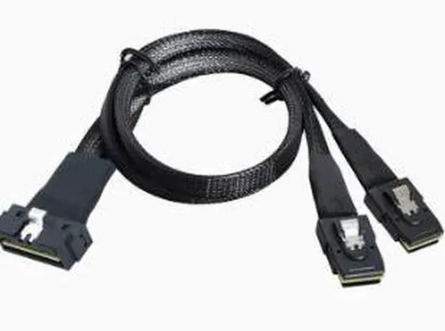 Alt view image 4 of 4 - 0.5M PCIe Slimline SFF-8654 8i to Dual SFF-8087 Cable, Internal Mini SAS HD Adapter Cable for Server Storage and RAID Controller
