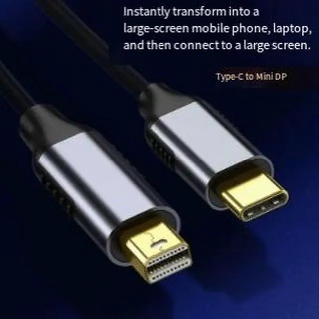 Alt view image 2 of 4 - USB Type-C to Mini DisplayPort Cable, 4K@60Hz HD Video Adapter Cable with HDR Support, USB-C Male to Mini DP Converter for Laptop, Monitor and Display
