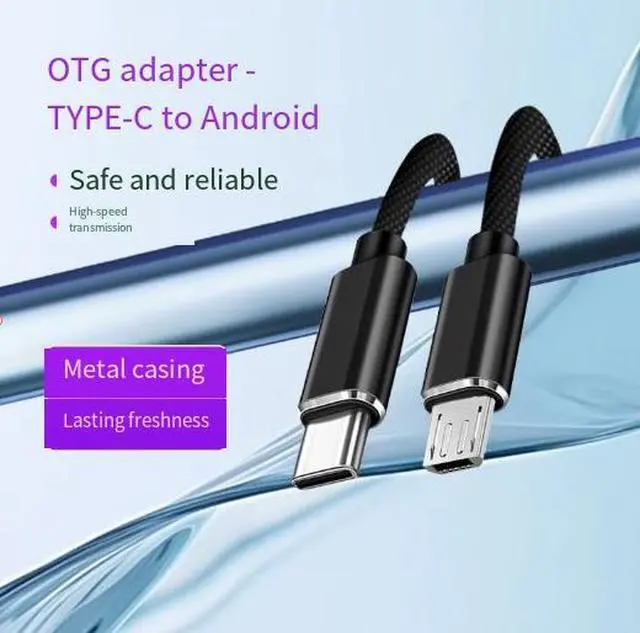 Alt view image 3 of 3 - USB Type-C to Micro USB 2.0 Cable, Type-C Male to Micro-B OTG Charging & Data Cable, 2.1A Fast Charging Braided Cable for Android Devices