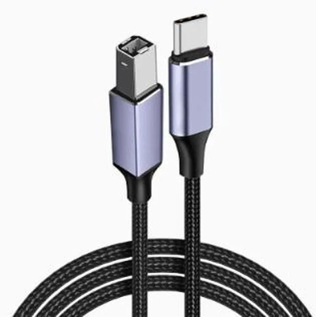 Main image of 3M USB Type-C to USB 2.0 Type-B Printer Cable, USB-C Male to USB-B Male Braided Data Cable for Printer, Scanner and Computer