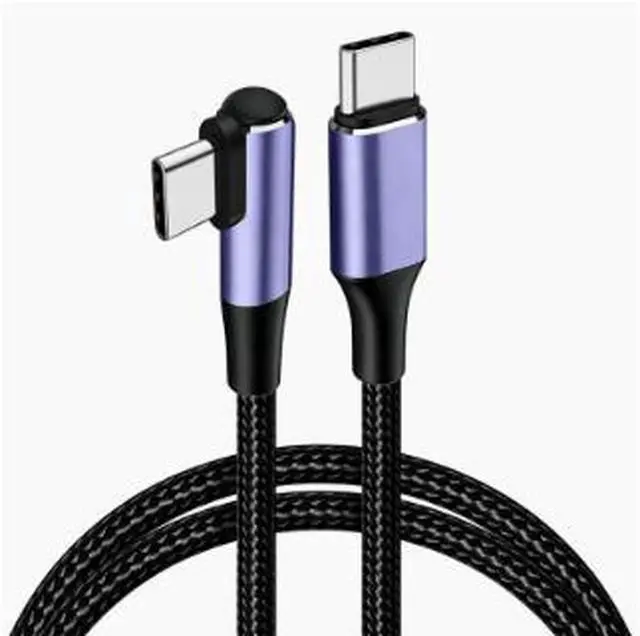Main image of 3M USB Type-C to Type-C Cable, 100W PD Fast Charging Cable, Single Right Angle USB-C Male to Male Cable, USB 2.0 Data Cable with Nylon Braided Design