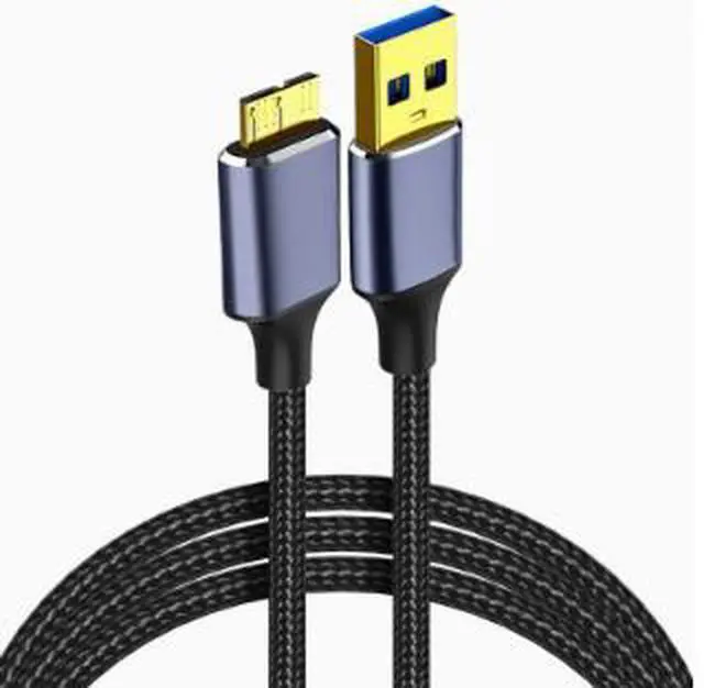 Main image of 2M USB 3.0 to Micro USB 3.0 Cable, USB-A Male to Micro-B Data Cable, 5Gbps High Speed Braided Cable for External Hard Drive and Storage Devices