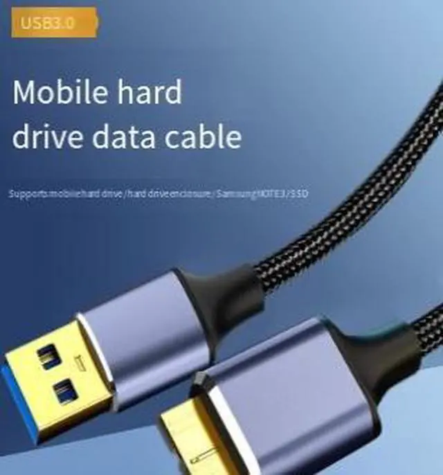 Alt view image 3 of 3 - 2M USB 3.0 to Micro USB 3.0 Cable, USB-A Male to Micro-B Data Cable, 5Gbps High Speed Braided Cable for External Hard Drive and Storage Devices