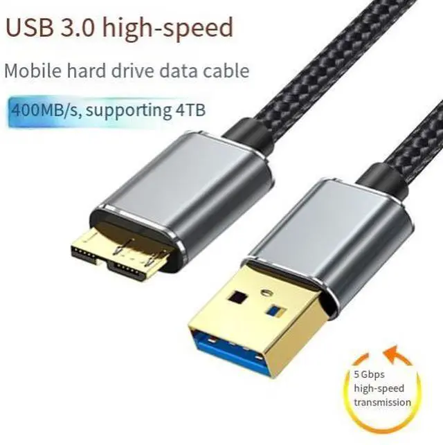 Alt view image 2 of 3 - 2M USB 3.0 A Male to Micro USB 3.0 Cable, High Speed Braided Data Cable for External Hard Drive, HDD Enclosure and Storage Devices