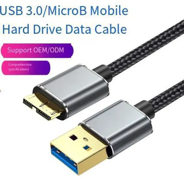 Alt view image 3 of 3 - 2M USB 3.0 A Male to Micro USB 3.0 Cable, High Speed Braided Data Cable for External Hard Drive, HDD Enclosure and Storage Devices