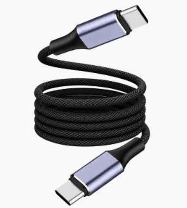 Main image of 2M USB-C to USB-C Magnetic Self-Winding Cable, 100W PD Fast Charging Braided Type-C Cable with Data Transfer for Laptop, Phone, Tablet and Power Bank