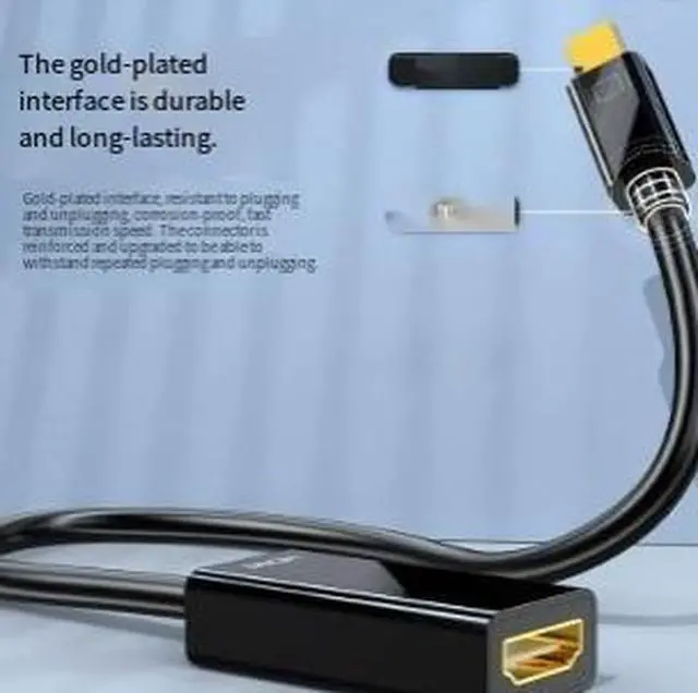 Alt view image 2 of 3 - USB-C to HDMI Adapter Cable, 4K@60Hz Ultra HD Video Converter, Type-C Male to HDMI Cable for Laptop, Phone, Tablet and Monitor