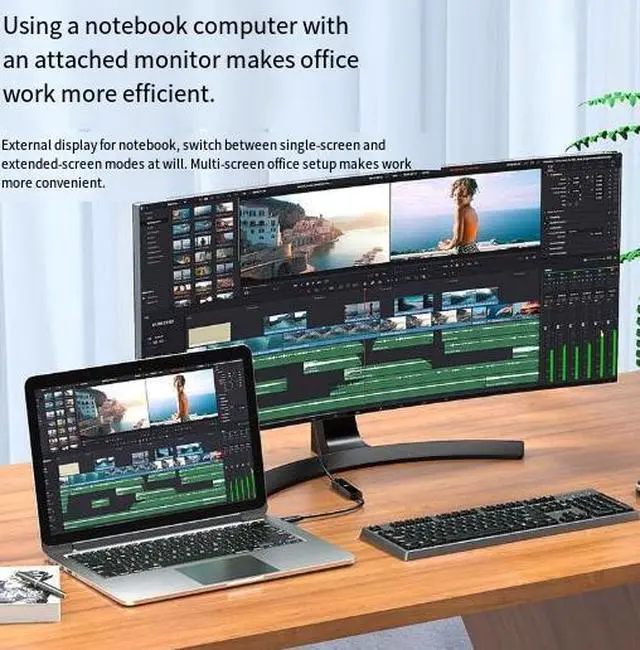 Alt view image 3 of 3 - USB-C to HDMI Adapter Cable, 4K@60Hz Ultra HD Video Converter, Type-C Male to HDMI Cable for Laptop, Phone, Tablet and Monitor