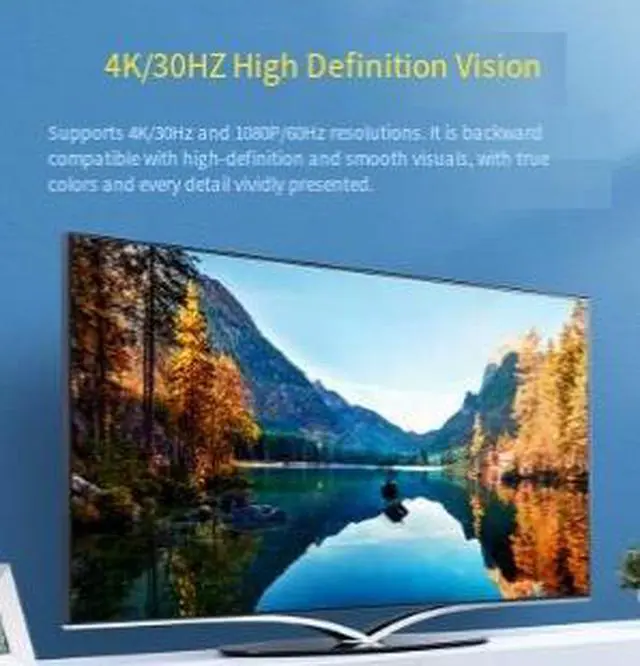 Alt view image 2 of 3 - 1.8M DisplayPort to HDMI Cable, DP Male to HDMI Male Adapter Cable, 1080P@60Hz HD Video Converter for Computer, Monitor, TV and Projector