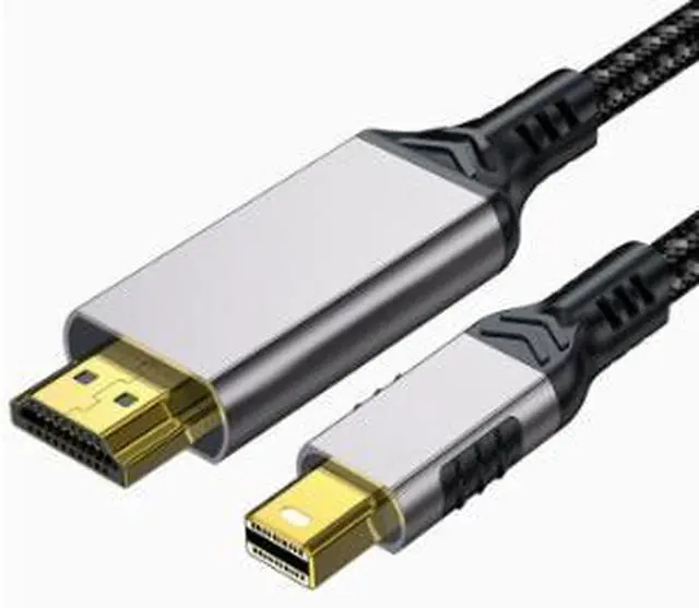 Main image of 2M Mini DisplayPort to HDMI Cable, Mini DP Male to HDMI Male Adapter Cable, 4K@60Hz Video Cable with Aluminum Alloy Shell for Monitor, TV and Projector