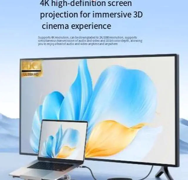 Alt view image 3 of 3 - 2M Mini DisplayPort to HDMI Cable, Mini DP Male to HDMI Male Adapter Cable, 4K@60Hz Video Cable with Aluminum Alloy Shell for Monitor, TV and Projector