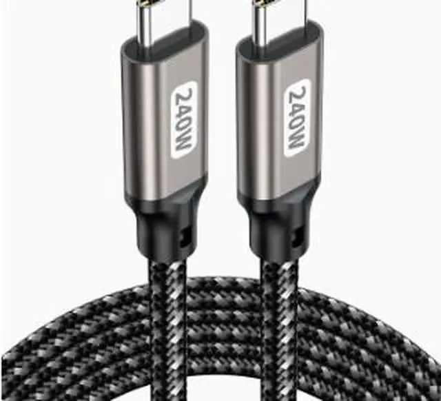 Alt view image 2 of 3 - 1M USB-C to USB-C Cable, PD 240W Fast Charging Cable with E-Marker Chip, USB 2.0 480Mbps Data Transfer Cable for Laptop, Phone and Tablet