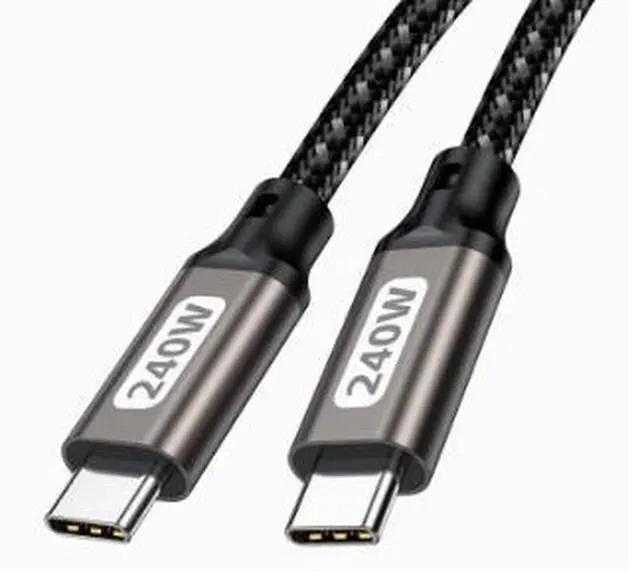 Main image of 1M USB-C to USB-C Cable, PD 240W Fast Charging Cable with E-Marker Chip, USB 2.0 480Mbps Data Transfer Cable for Laptop, Phone and Tablet