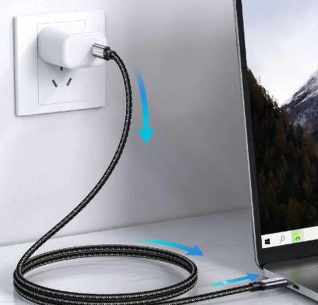 Alt view image 3 of 3 - 1M USB-C to USB-C Cable, PD 240W Fast Charging Cable with E-Marker Chip, USB 2.0 480Mbps Data Transfer Cable for Laptop, Phone and Tablet