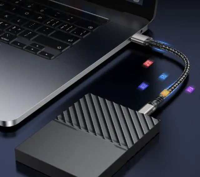 Alt view image 3 of 4 - 2M USB 3.2 Type-C Cable, USB-A to USB-C 10Gbps High Speed Data Cable, 60W Fast Charging Cable for SSD, External Hard Drive, CarPlay and Devices