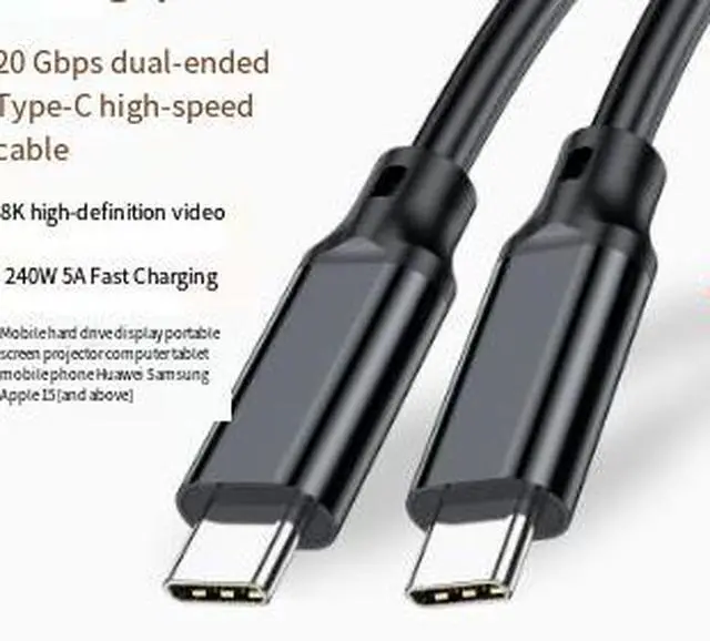 Alt view image 2 of 3 - 1M USB4 Type-C Cable, 40Gbps High Speed Data Cable, USB 3.2 Gen 2x2 20Gbps Cable with 8K@60Hz Video Output and 240W PD Fast Charging