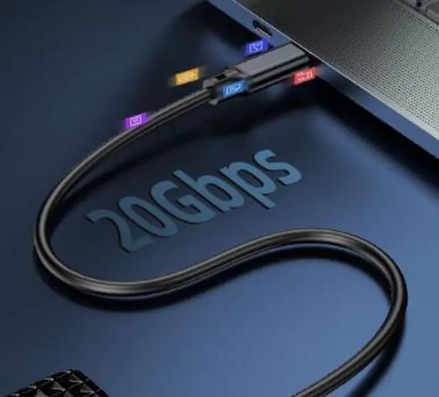 Alt view image 3 of 3 - 1M USB4 Type-C Cable, 40Gbps High Speed Data Cable, USB 3.2 Gen 2x2 20Gbps Cable with 8K@60Hz Video Output and 240W PD Fast Charging