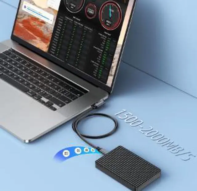 Alt view image 3 of 3 - 5M Right Angle USB-C to USB-C VR Link Cable, USB 3.2 Gen 2x2 20Gbps High Speed Data Cable with 8K@60Hz Video Output for VR Headset, Gaming and External Devices