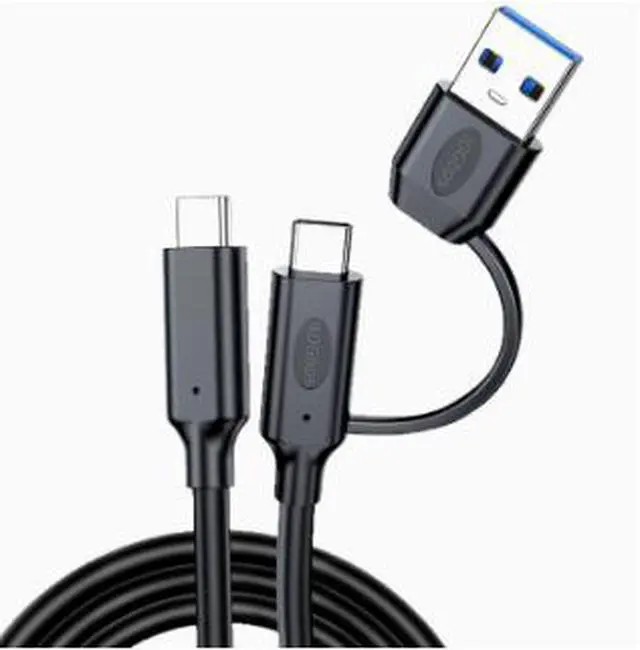 Main image of 2M 2-in-1 USB4 Type-C Cable, USB-C to USB-C & USB-A to USB-C Data Cable, 40Gbps High Speed Transfer, 8K Video Output, 240W PD Fast Charging Cable