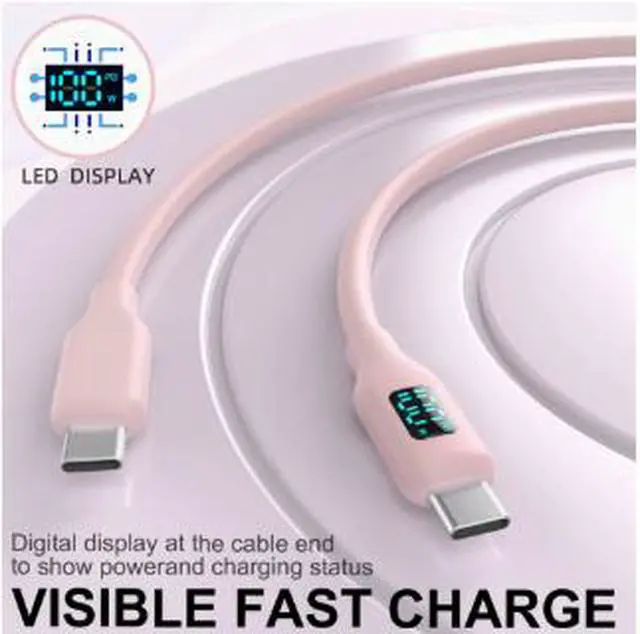 Alt view image 3 of 3 - 3M USB-C Cable, 100W PD Fast Charging Cable with Digital Display, Liquid Silicone Type-C Cable for Phone, Tablet and Laptop