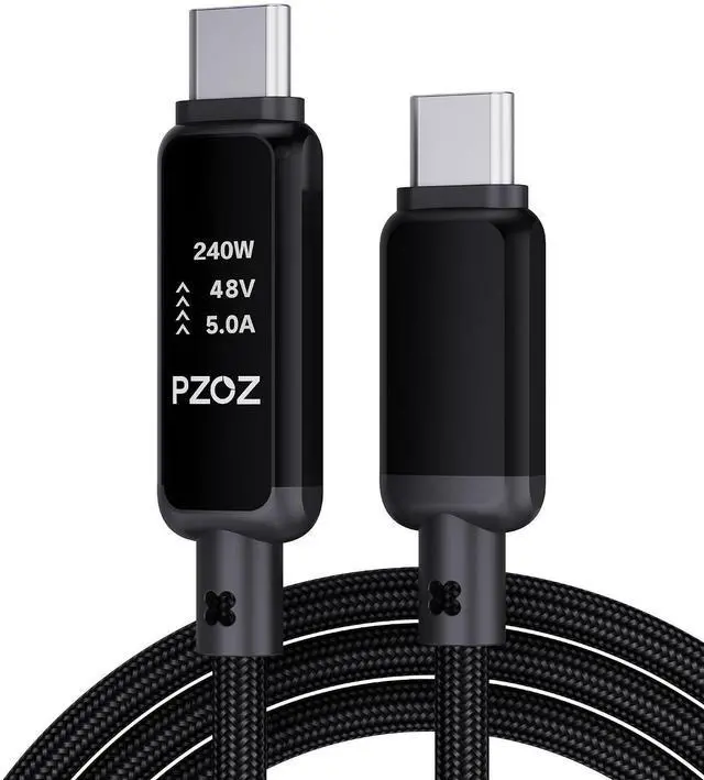 Main image of USB C to USB C Cable 240W PD 3.1 Fast Charging Cable with LED Display, E-Marker Smart Chip, 5A Type C Charger Cord for iPhone Samsung Galaxy MacBook Pro/Air, iPad Pro, Steam Deck(4, feet)