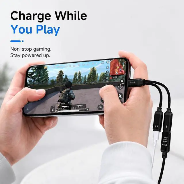 Alt view image 7 of 7 - USB C Headphone Adapter, 100W Audio Charging Splitter for iPhone | 2-in-1 USB-C adapter lets you charge and use wired headphones at the same time, perfect for music, gaming and calls.
