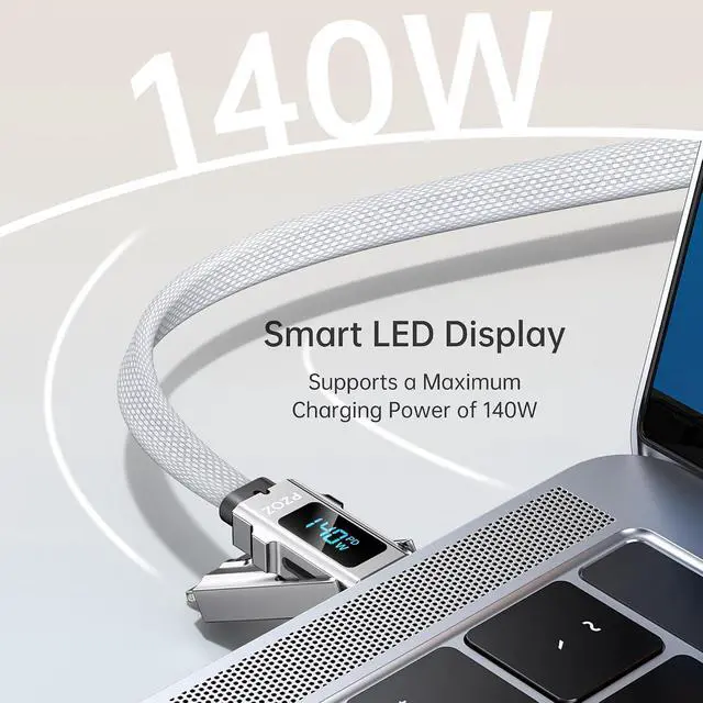 Alt view image 3 of 6 - 5-in-1 OTG Cable with USB C Fast Charging LED Display and Micro SD Card Reader, Multi USBC Charger Combo Lightning/Type C/USB A TF Card OTG for iPhone iPad MacBook AirPods Pro Samsung-140W 5 ft