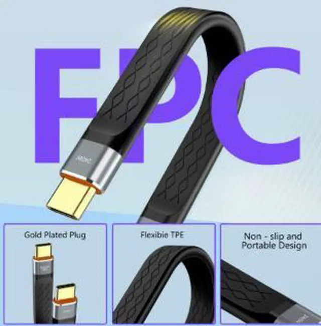 Alt view image 3 of 4 - USB-C to USB-C Cable, 240W PD Fast Charging Cable, 80Gbps High Speed Data Transfer, 16K@60Hz Video Cable with Flexible TPE Design