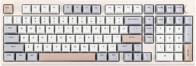 Main image of Galaxy100 QMK/VIA Wireless Gaming Keyboard, Aluminum Shell, BT/2.4Ghz/USB-C, Pre-Lubed Hot-Swappable Linear Switches, NKRO, RGB Backlit (Creamy White, Marble White Switch)