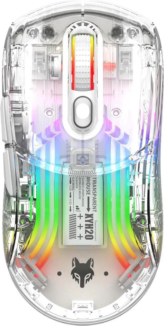 Main image of Bluetooth Wireless Mouse, Transparent RGB Mechanical Dual Mode Gaming Mouse, A Must-Have Cool USB Computer Mouse for Gaming and Esports