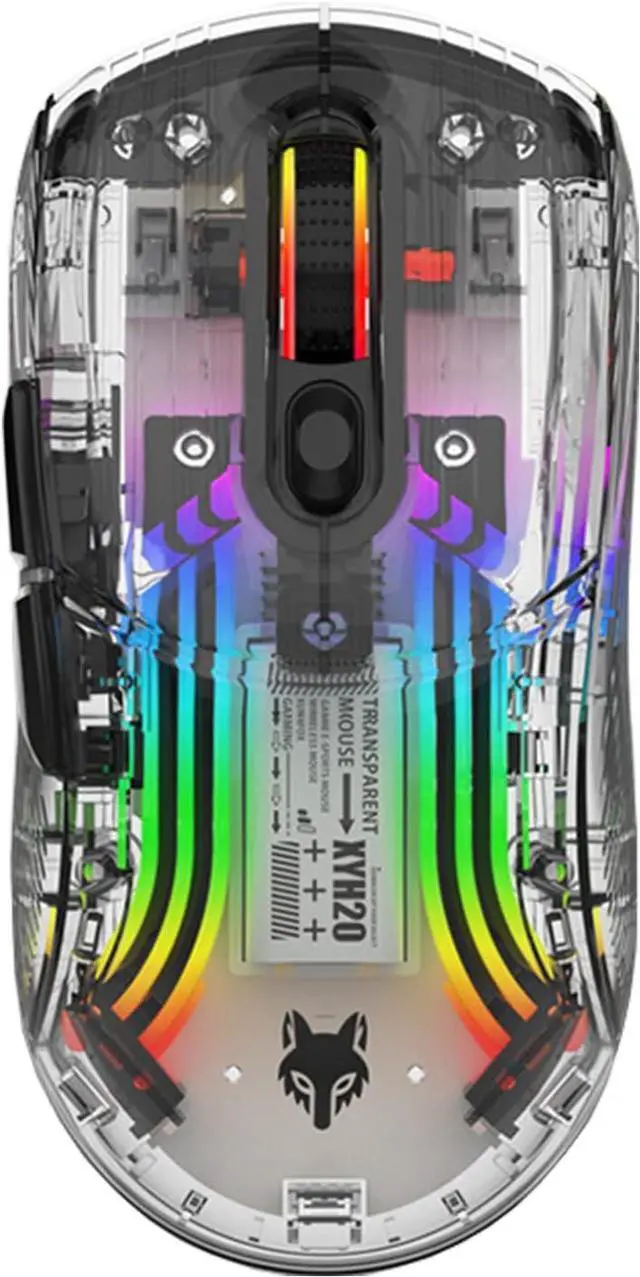 Main image of Bluetooth Wireless Mouse, Transparent RGB Mechanical Dual Mode Gaming Mouse, A Must-Have Cool USB Computer Mouse for Gaming and Esports