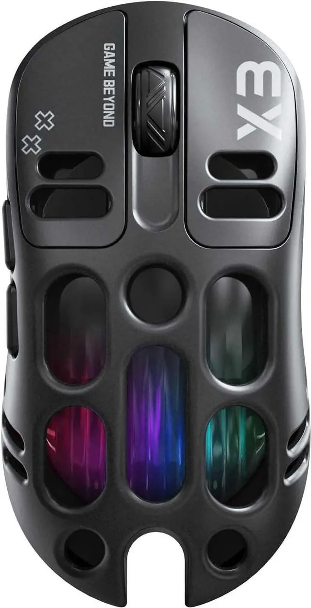 Main image of X3 Wireless Gaming Mouse with 70g Lightweight Hollowed Out Design 12,000 DPI PAW 3311 Sensor, 6 Programmable Buttons, Support Wired/2.4GHz/BT for PC/Mac/Gamer (Black)