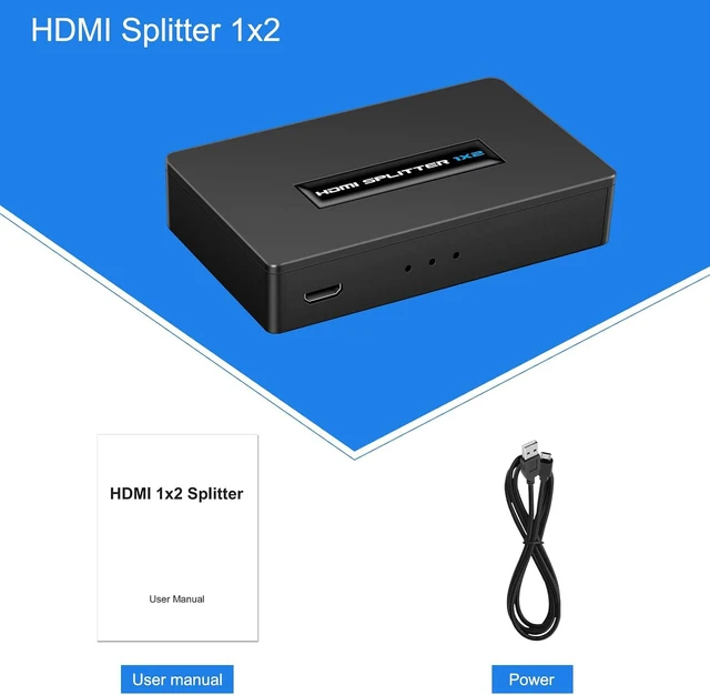 Alt view image 7 of 7 - Wiistar HDMI Splitter 1 in 2 Out 4K 1x2 HDMI Splitter Full HD 1080P