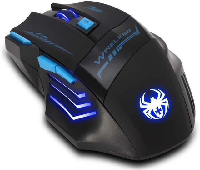 Alt view image 3 of 5 - Wireless Mouse,4 Adjustable DPI,7 Buttons,Ergonomic Design,Energy-Saving,2.4GHz with USB Receiver,Optical Portable Mouse for PC,Mac,Laptop,Black
