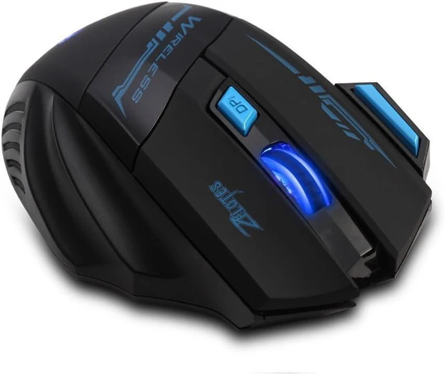 Alt view image 4 of 5 - Wireless Mouse,4 Adjustable DPI,7 Buttons,Ergonomic Design,Energy-Saving,2.4GHz with USB Receiver,Optical Portable Mouse for PC,Mac,Laptop,Black